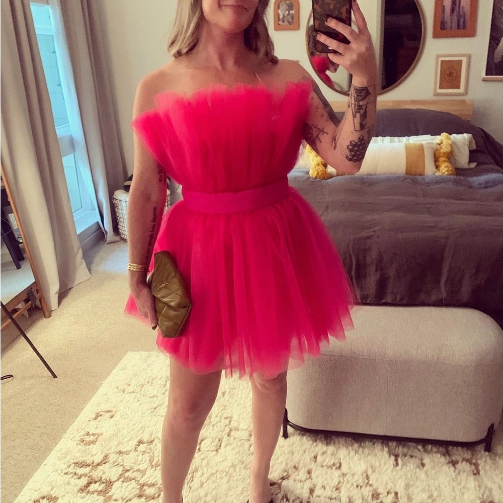 Hot Pink Tulle cocktail dress!! Bronx & Banco from Neiman Marcus.